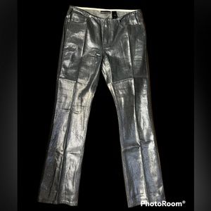 Vintage Metallic low rise flare jeans